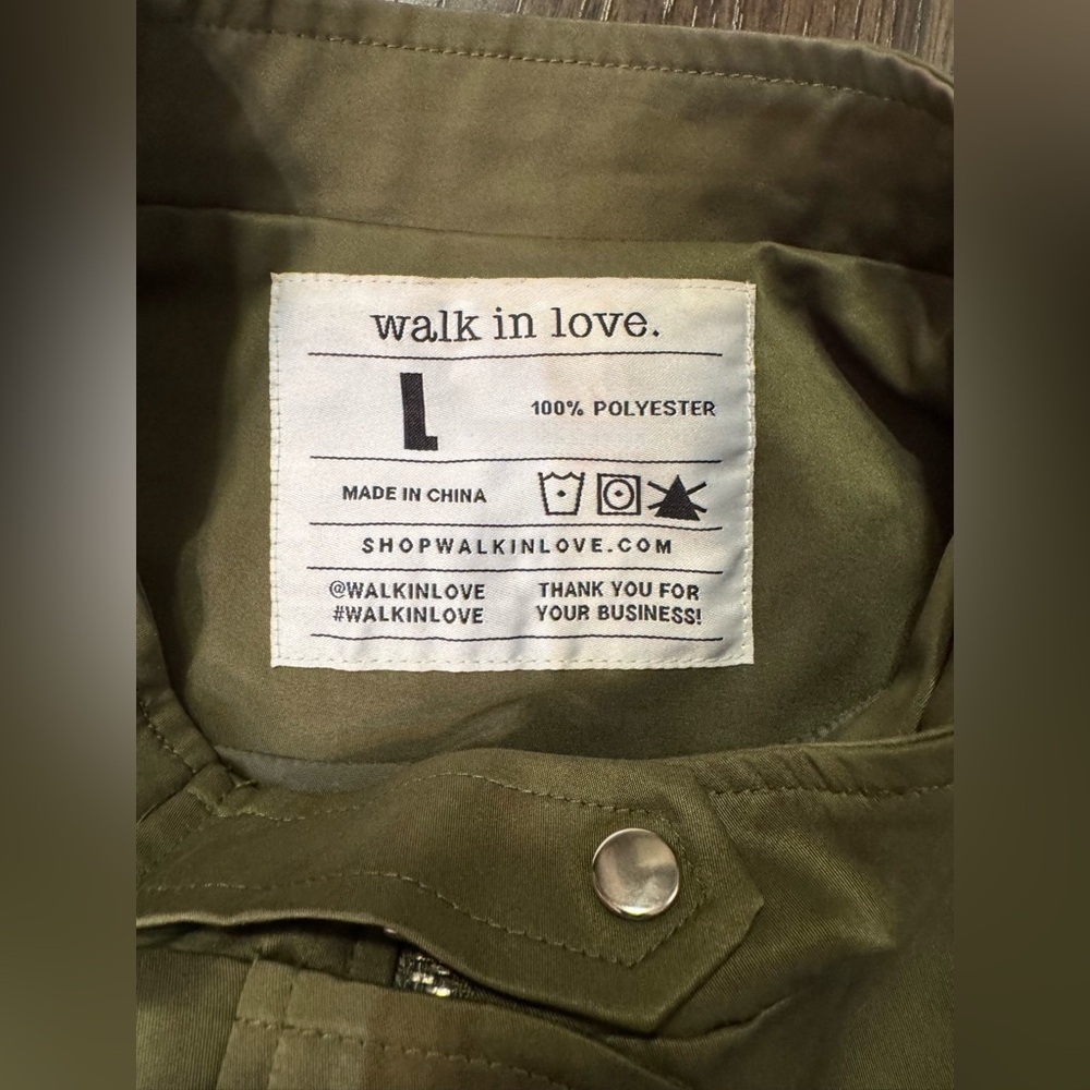 Women's Khaki Bomber Jacket with Motivational Text - Picture 3 of 5